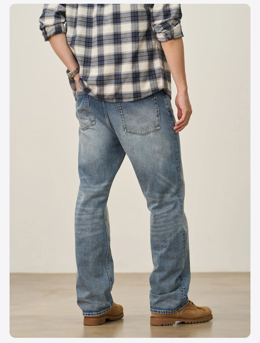 SIMWOOD Loose Relax 13.5oz Heavyweight Washed Vintage Jeans