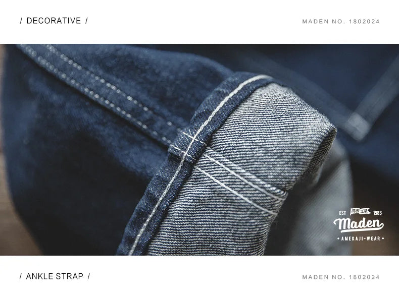 Maden Work Attire Retro Wide-leg Denim Jeans