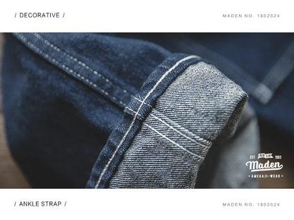 Maden Work Attire Retro Wide-leg Denim Jeans