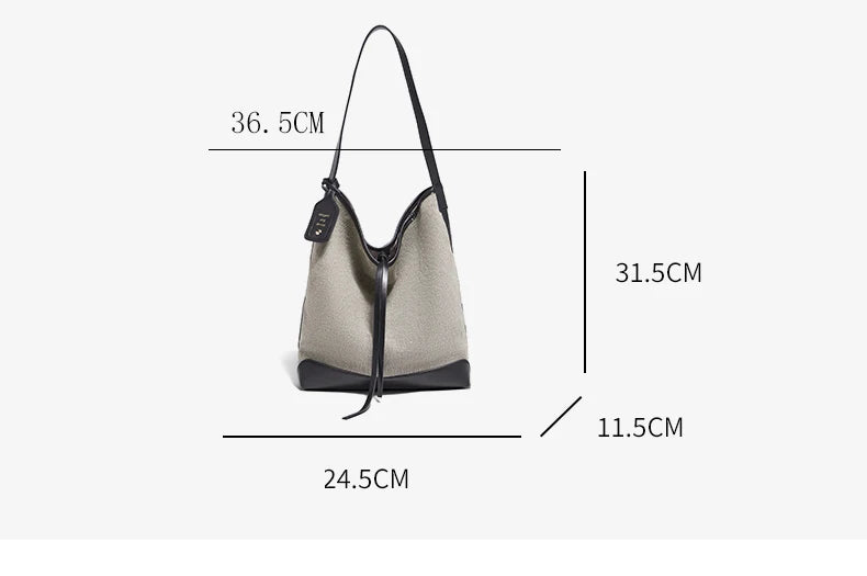 FOXER Fabric Tote Bag for Women's 2026 Spring Summer Versatile Large Capacity Female Shoulder Handbag Canvas Bag