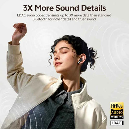 QCY AilyBuds E50 Wireless Earbuds with Bluetooth 6.0, Spatial Sound, 11mm Drivers, In-Ear Detection, HT11 Bass Boost, and 40H Playtime