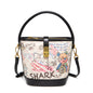 FOXER PU Leather Stylish Women's Dating Handbag Premium Commuter Messenger Shoulder Bag Lady Office Prints Bucket Crossbody Bags