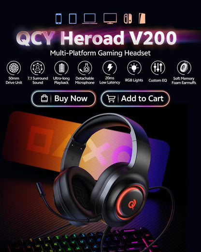 QCY Heroad V200 Gaming Headset - ShopHub
