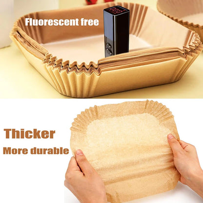 Disposable Square Air Fryer Molds, 20cm & 23cm