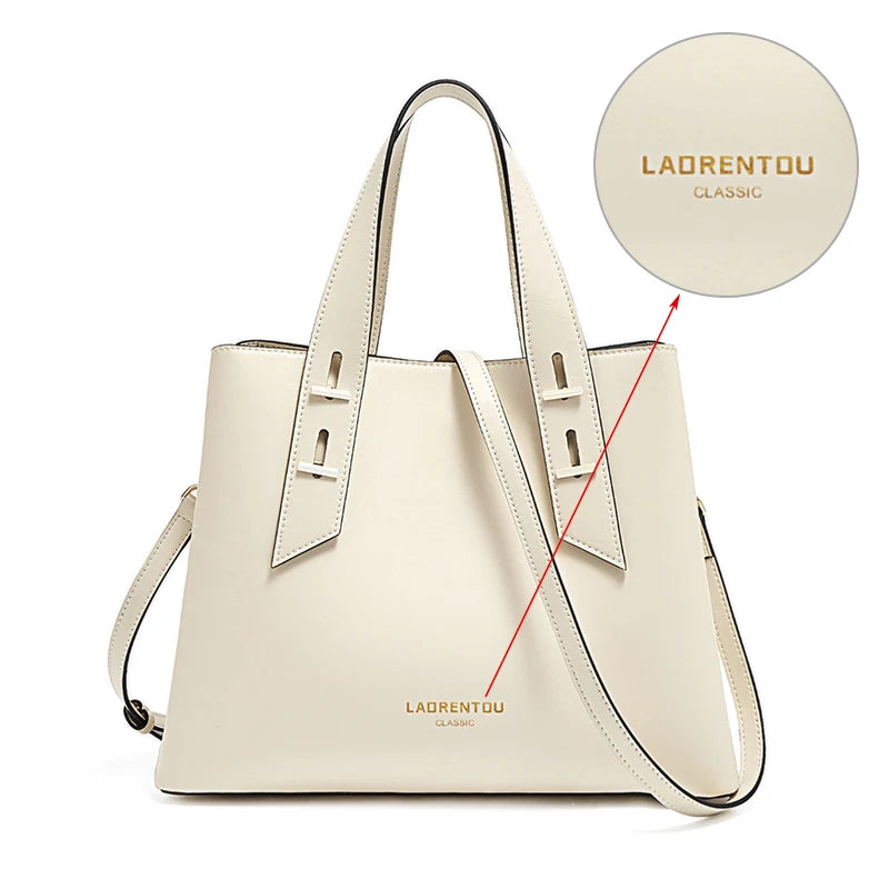 High Quality Women Split Leather Handbag Fashion Workplace Big Capacity Tote Bag Commuter Crossbody Shoulder Bags Mother's Gift