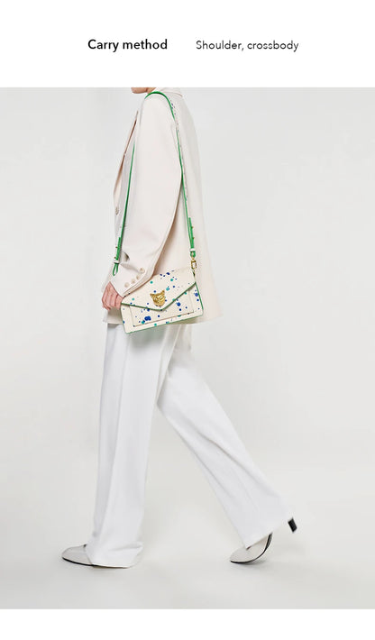 BAFELLI Floral Leather Flap Crossbody Bag