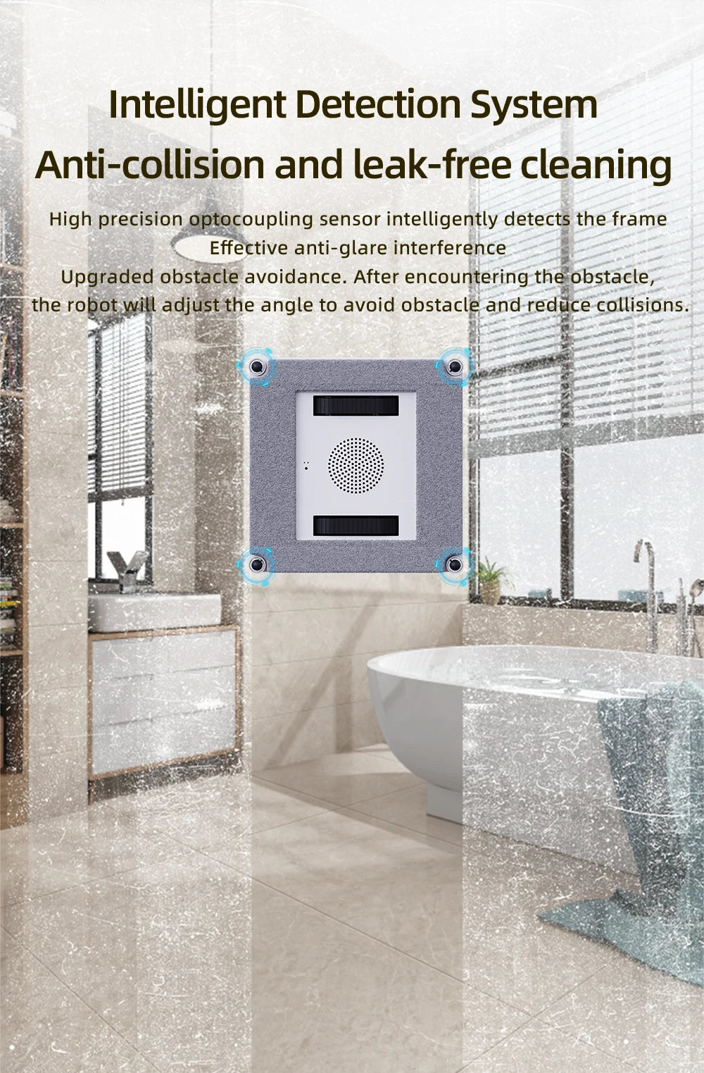 Liectroux YW509 Robot Window Cleaner with 4-Way Water Spray