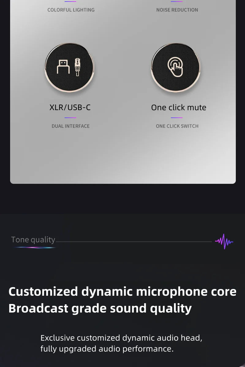 Bluedio S3000 Microphone - USB/XLR Dynamic Mic for Gaming, Streaming, and PS5/4 with Headphone Jack, RGB, and Mute Function - ShopHub