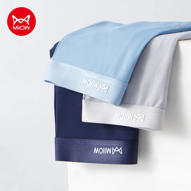 MiiOW Ice Silk Men's Underwear - 3Pcs Graphene Antibacterial Breathable Boxer Briefs - ShopHub