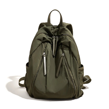 FOXER Simple Solid Color Backpack Women Backpack Waterproof Cotton Fabric Laptop School Bag Fashion Teenage Girl Travel Book Bag