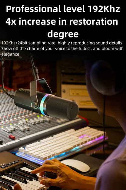 Bluedio S3000 Microphone - USB/XLR Dynamic Mic for Gaming, Streaming, and PS5/4 with Headphone Jack, RGB, and Mute Function - ShopHub