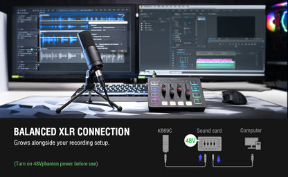 FIFINE XLR Condenser Microphone: Elevate Your Podcast, Streaming, and Vocal Recording