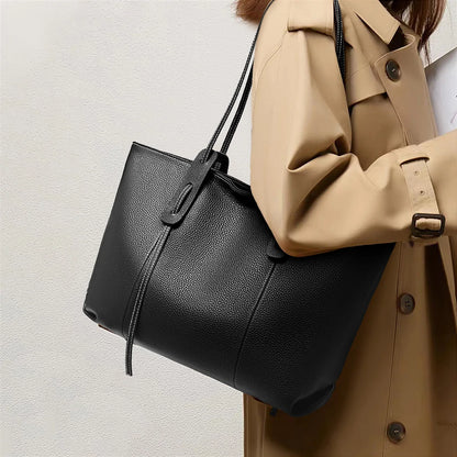 FOXER Women's Shoulder Bag Genuine Leather Handbag 2026 New Large Capacity Tote Bag Female Commuter Casual Purse