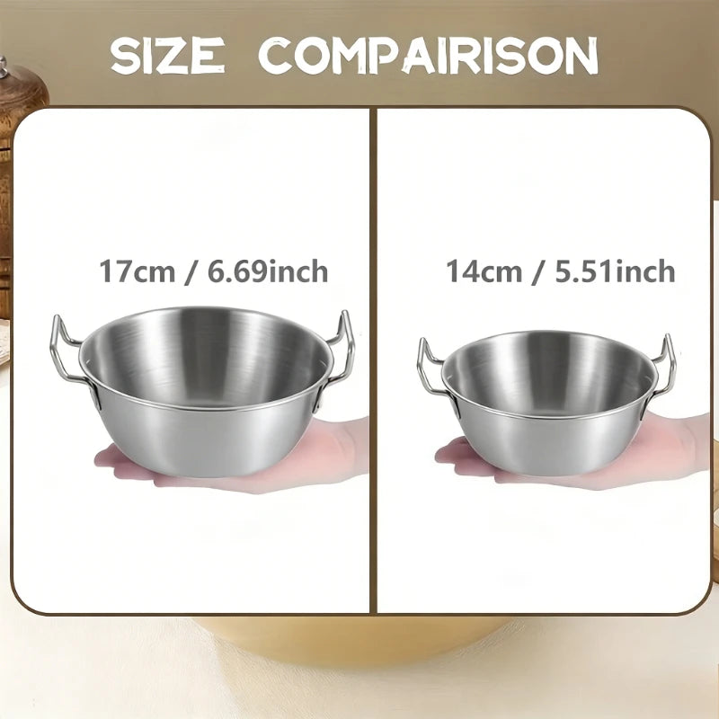 Stainless Steel Noodle Bowl with Handle - Ramen Soup Salad Bowl for Home, Camping, and Picnic - ShopHub
