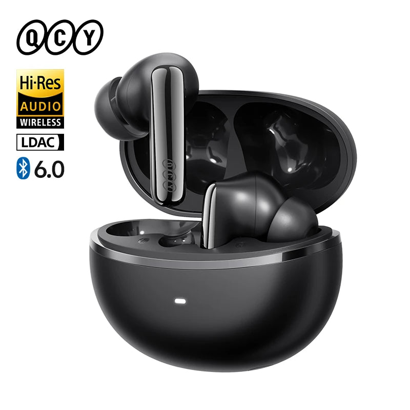 QCY HT18 Wireless Earbuds Bluetooth 6.0 with Hi-Res LDAC, Adaptive ANC, Dual-Driver Design, and In-Ear Detection - ShopHub