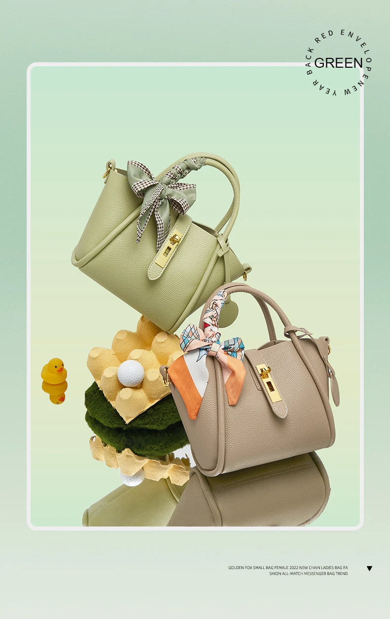 FOXER Women's Handbag Split Leather Shoulder Bag 2026 Fashion Lady Crossbody Bag Light Luxury Commuter Bucket Bag as Gift