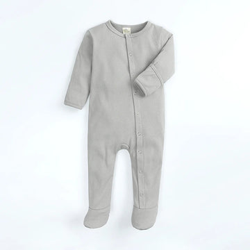 Kids Tales Tiny Steps Ribbed Cotton Footed Baby Romper