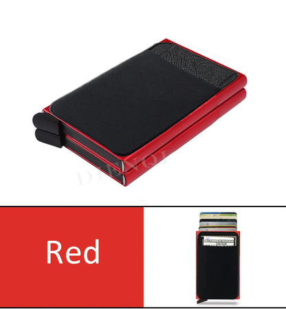 RFID Metal Wallet Double Card Case Pop Up Card Holder 12 Cards Automatic Aluminum Box Cardholder Smart Minimalist Walet for Men