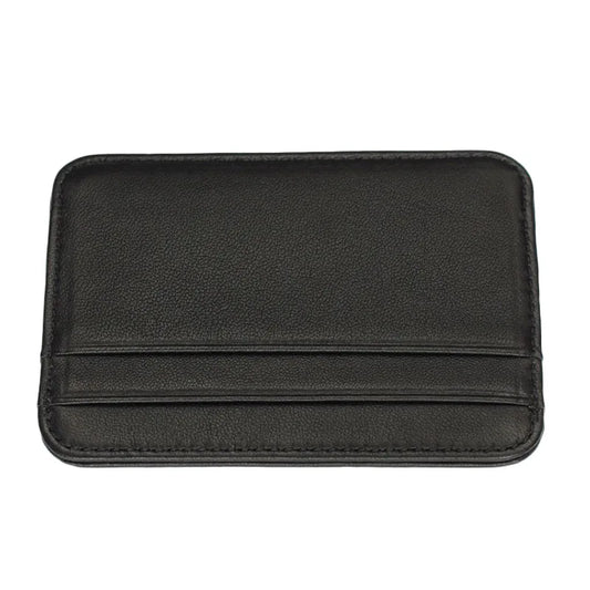 Genuine Leather Card Holder Slim Business Card ID Holder Credit Card Case Thin Small Wallet for Men Cardholder Sticker Black