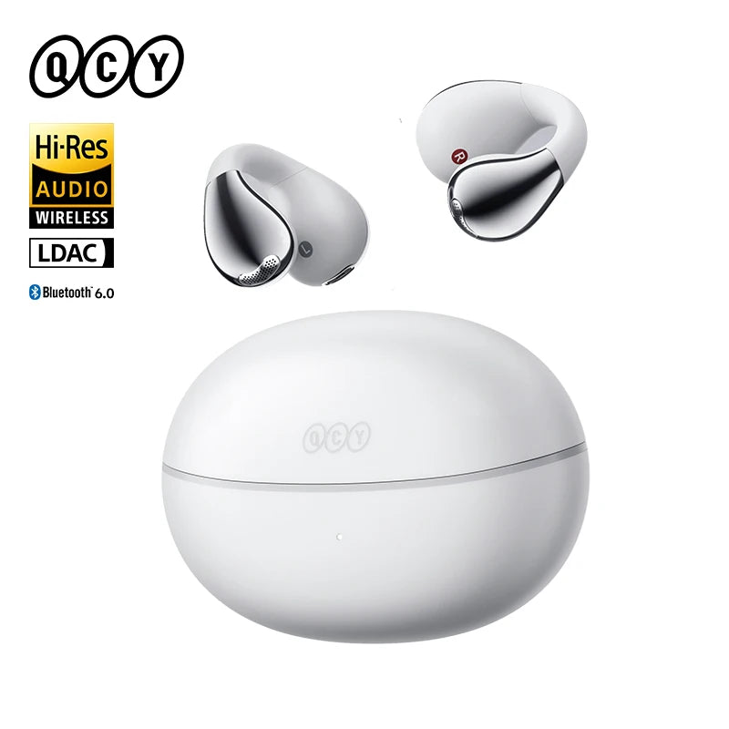 QCY Crossky C30S Wireless Earphones - Hi-Res LDAC Open Ear Clip-On Bluetooth 6.0 Sports Headphones with 40H Battery Life - ShopHub