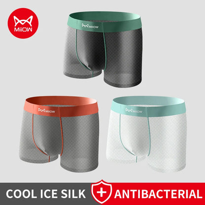 Stay Cool and Comfortable with MiiOW Ice Silk Men's Boxer Underwear