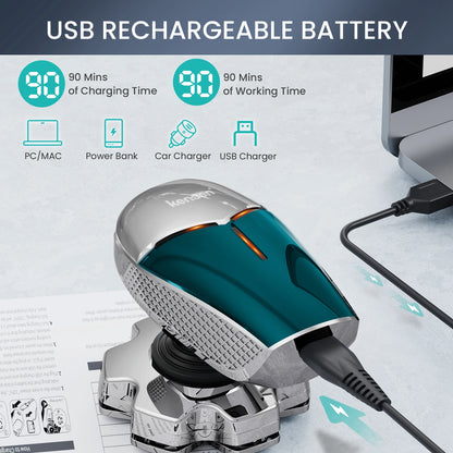 KENSEN 5 in 1 Electric Head Shaver Magnetic 7D Floating Blade