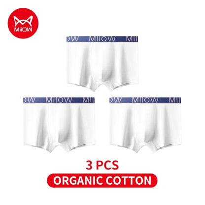 MiiOW Men's Cotton Underwear - 3Pcs Antibacterial Boxers - ShopHub