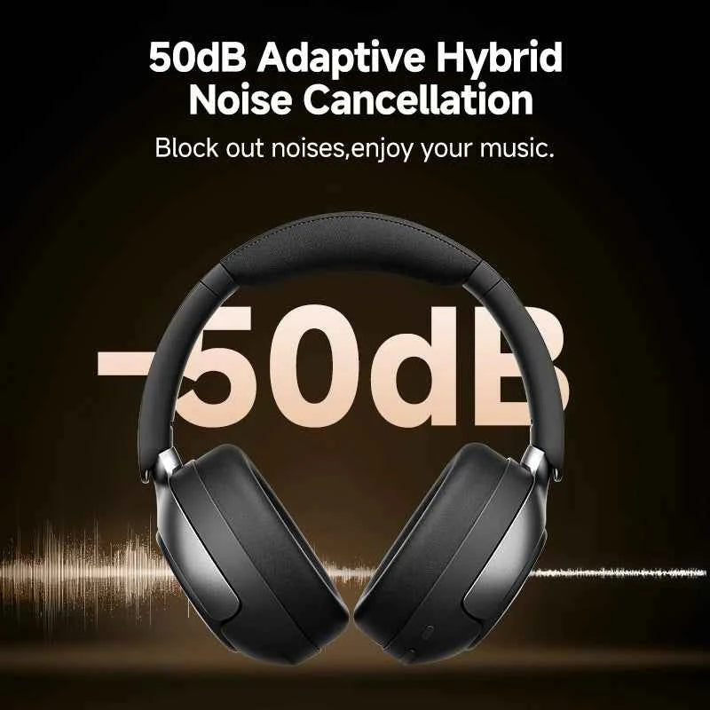 QCY H3 PRO Wireless Headphones with Adaptive ANC, 50dB Noise Cancellation, Hi-Res LDAC Audio, and Bluetooth 5.4 Dual Connection