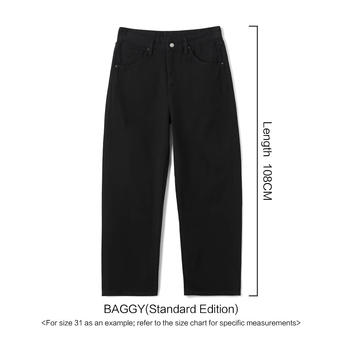 SIMWOOD 2026 Spring New Baggy Fit 11.3oz  Cotton Fabric Jeans Men Plus Size Casual Denim Chinos Pants