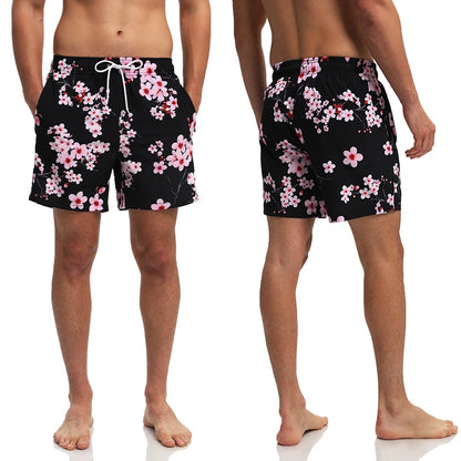 Men's summer boardshorts by ShopHub NZ featuring breathable mesh lining, elastic waist, side pockets, perfect for beach and gym use.