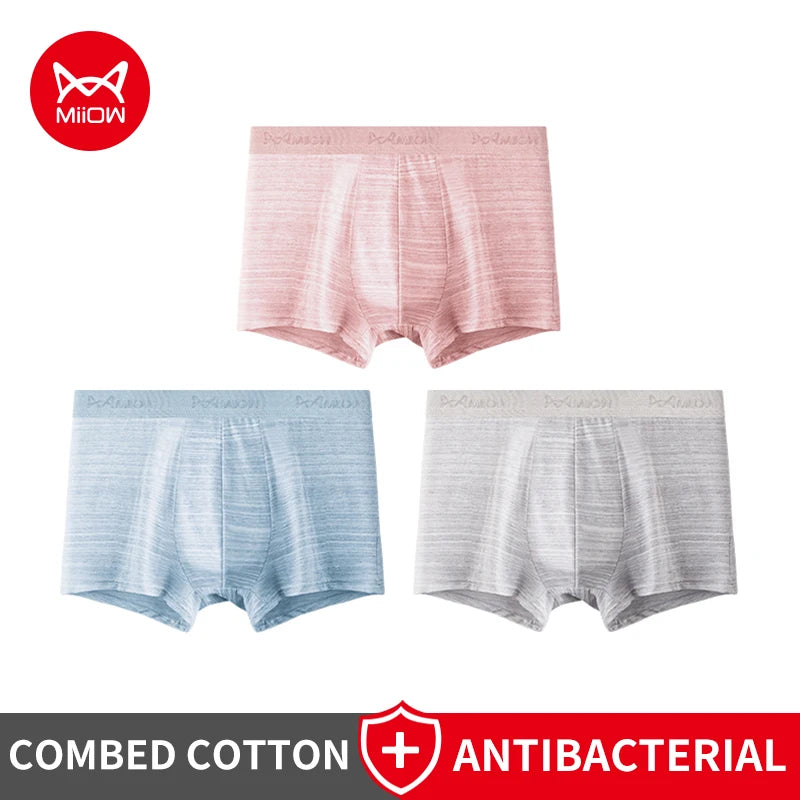 MiiOW Men's Cotton Boxershorts - 3Pcs Set - ShopHub