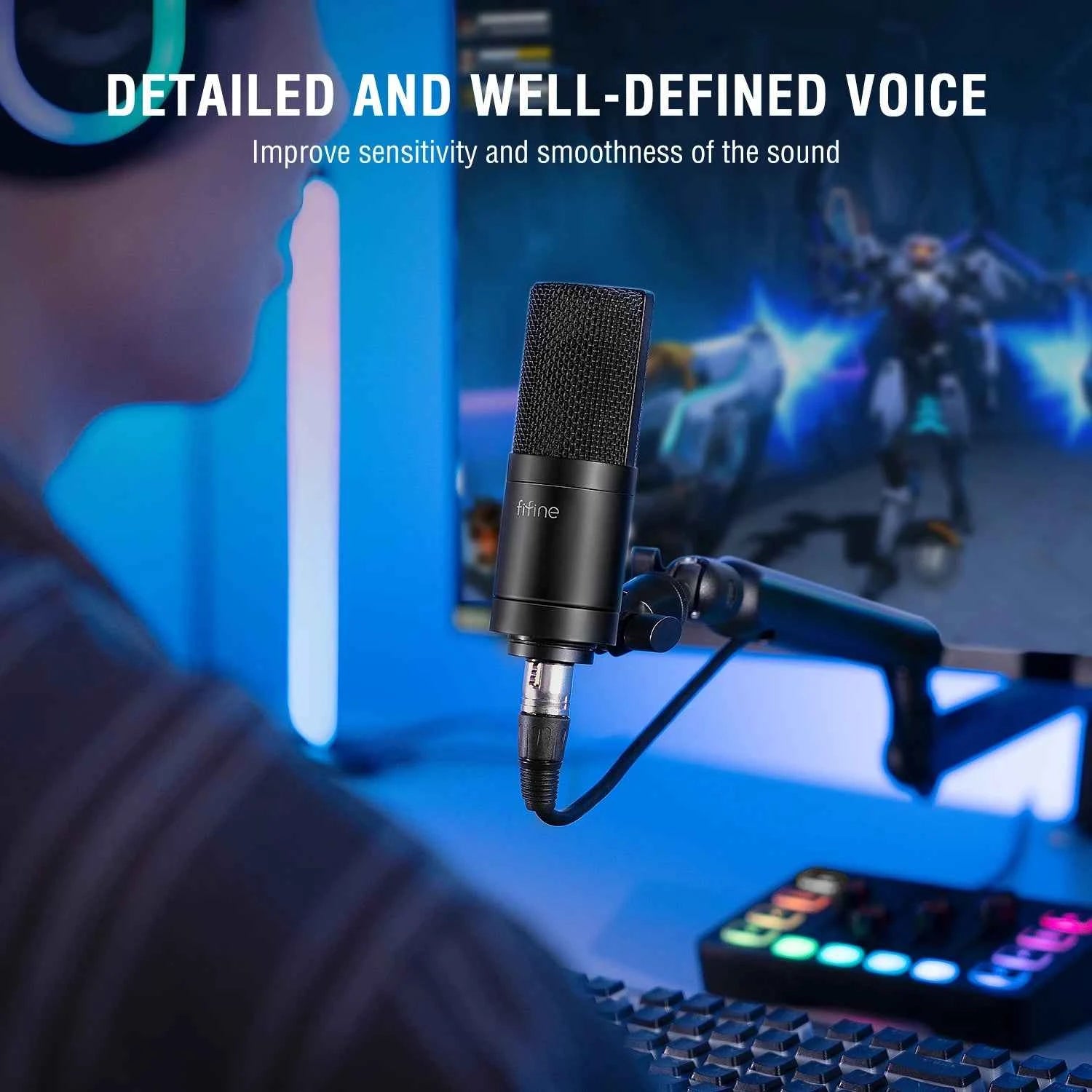 FIFINE XLR Microphone,Condenser Podcast Mic for Recording,Vocal,Voice-OverStreaming,Podcast, Singing,Cardioid Studio Mic K669C