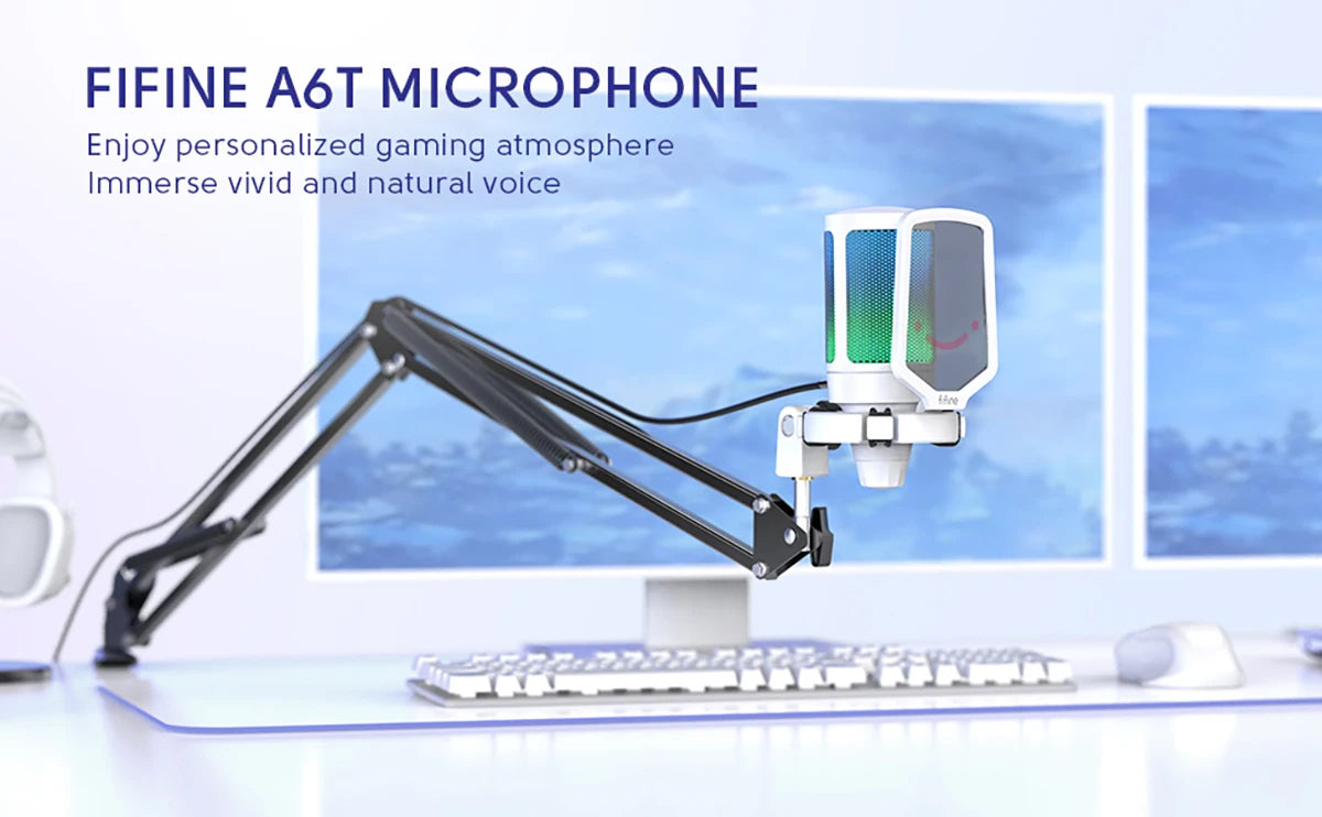 FIFINE USB Gaming Microphone Kit - Elevate Your Streaming Experience with Crystal Clear Sound