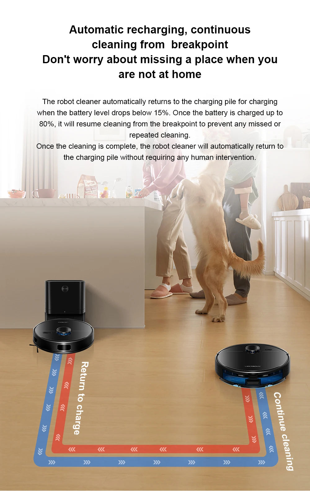 Liectroux M70 Pro robot vacuum cleaner and mop on hardwood floor, showing sleek design and modern features of the robot vacuum.