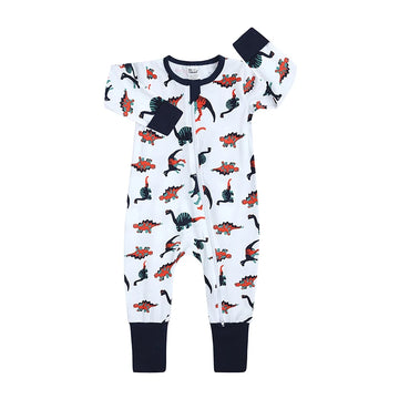 Kids Tales Storytime Cotton-Blend Double-Zip Baby Romper