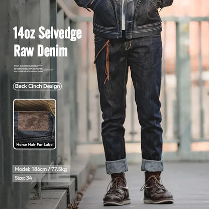 Maden Men's 14oz Raw Selvedge Denim Jeans