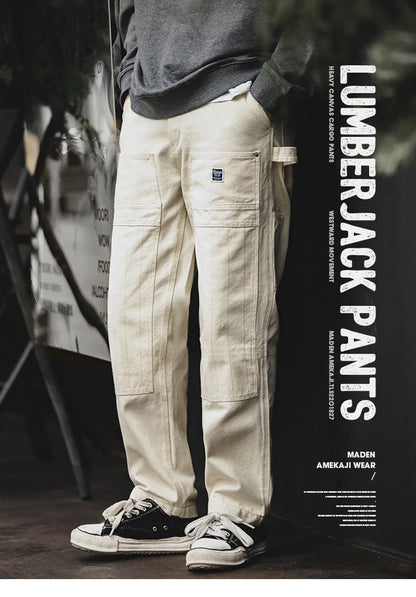Maden Multi Pockets White Jeans