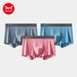 MiiOW Men Underwear Boxers - 3Pcs Cotton Antibacterial Crotch Silky Breathable Boxers - ShopHub