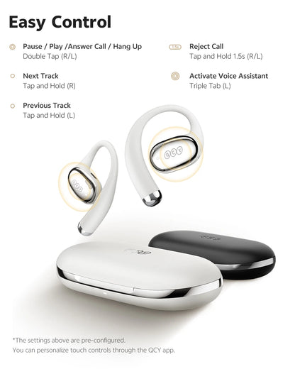 QCY Crossky R70 Wireless Headphones - Hi-Res Open-Ear Bluetooth 6.0 Earhooks with Bass Boost - ShopHub
