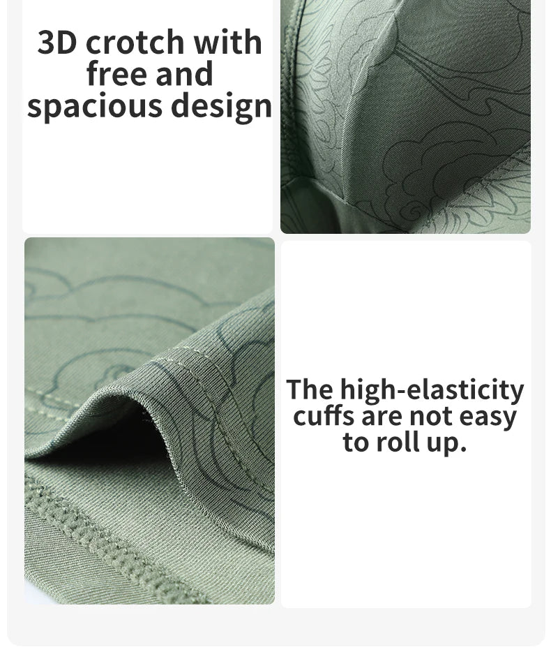 MiiOW Modal Men Underwear - 3Pcs Silky Skin-friendly Breathable Antibacterial Boxers - ShopHub