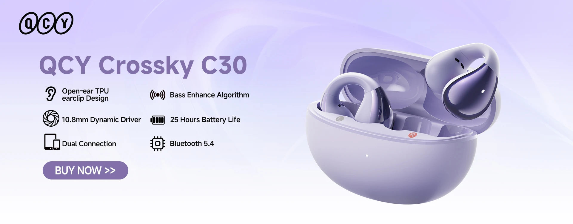 QCY Crossky C30 Wireless Earphones - Bluetooth 5.4 TWS Sports Earbuds with Dual-Connection and Waterproof Design - ShopHub