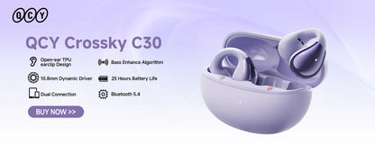 QCY Crossky C30 Wireless Earphones - Bluetooth 5.4 TWS Sports Earbuds with Dual-Connection and Waterproof Design - ShopHub