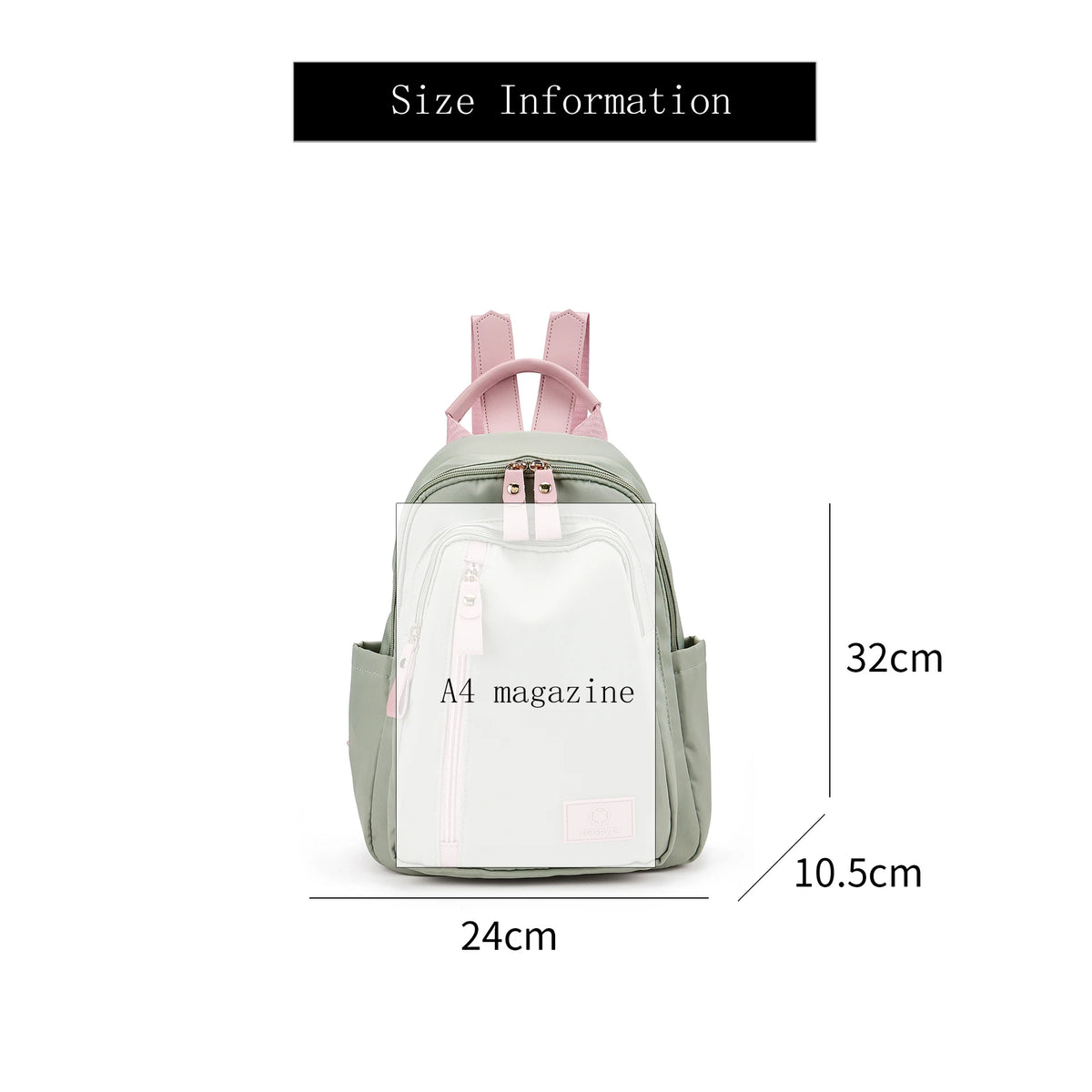 FOXER Women Fabric Backpack Lightweight Travel Shoulder Bag Ladies Multi‑pocket School Bag Casual Daily Female Rucksack