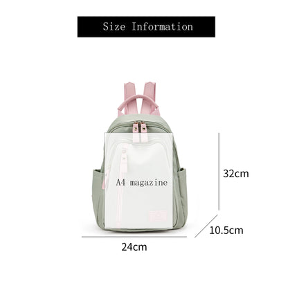 FOXER Women Fabric Backpack Lightweight Travel Shoulder Bag Ladies Multi‑pocket School Bag Casual Daily Female Rucksack