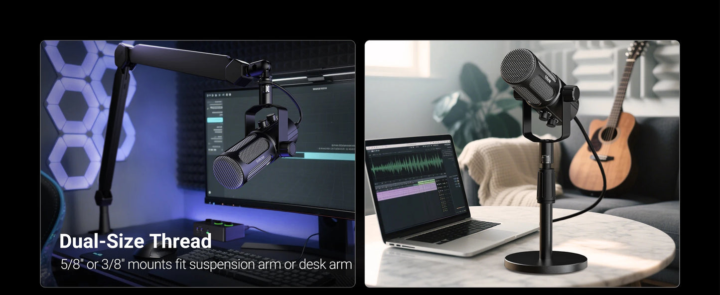 Elevate Your Sound Quality with the USB XLR Dynamic Podcast Microphone
