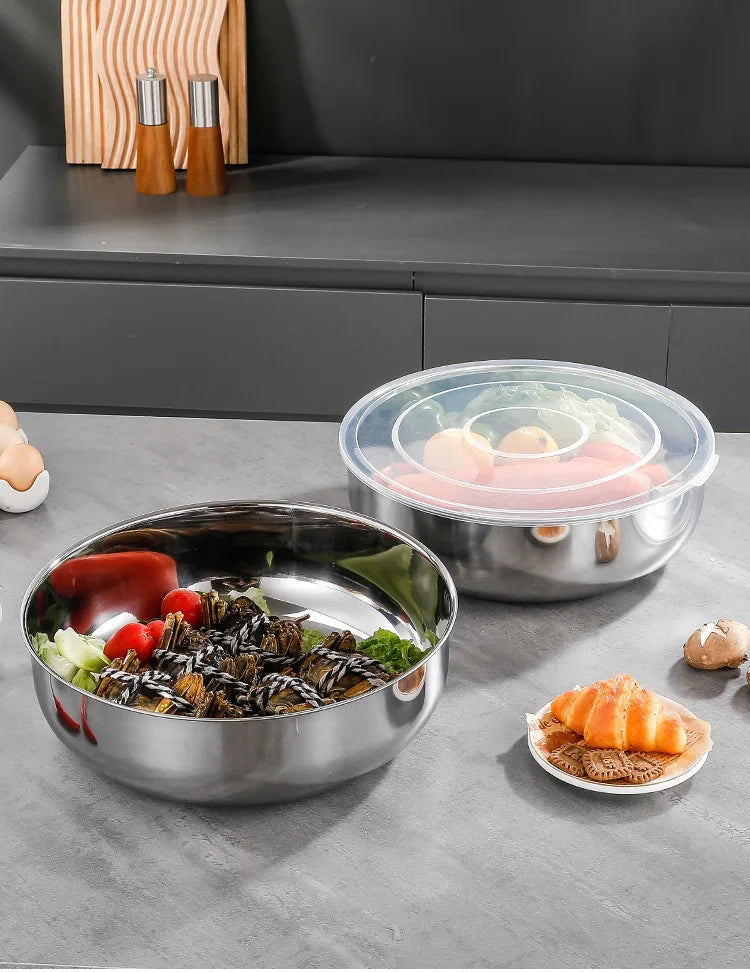 Large Stainless Steel Mixing Bowls - Rust Resistant Kitchen Utensils for Dough, Pasta, Vegetables, and Soups - ShopHub