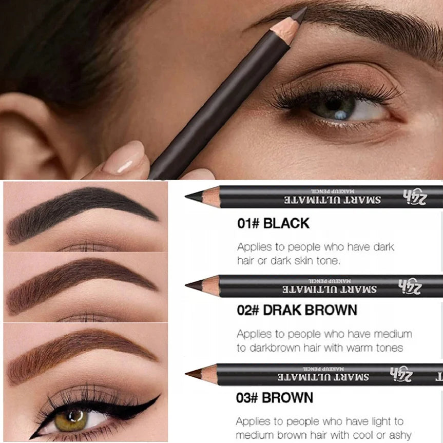 Ultra-fine Wooden Eyebrow Pencils with Brush