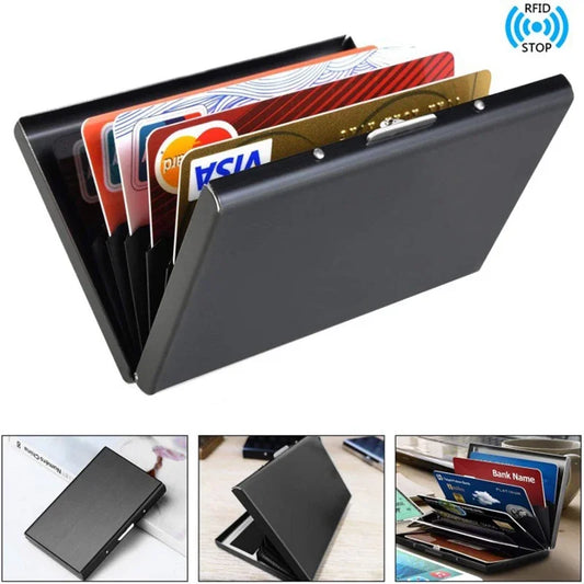 Rfid Business Credit Card Holder Men Women Minimalist Wallet Aluminium Bank Cardholder Case with Money Clip Designer Porte Carte