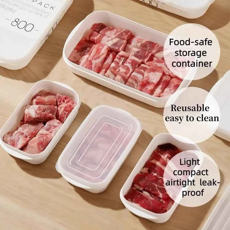 20Pcs(10 Containers+10 Lids) 350ml Airtight Food Boxes, Reusable Fridge Organizers for Fruit, Veg & Meat