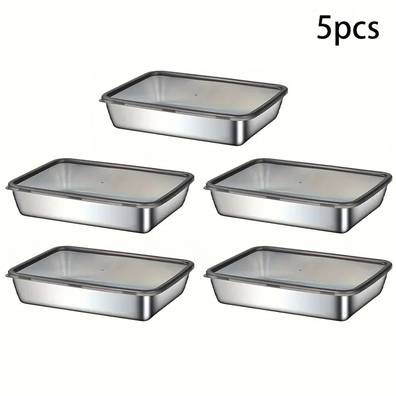 5pc Stainless Steel Food Storage Containers Set - ShopHub
